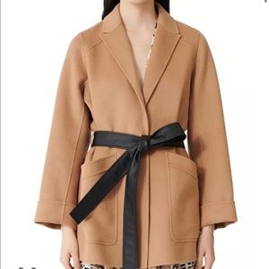 Maje Gwen Coat with Faux Leather Belt
